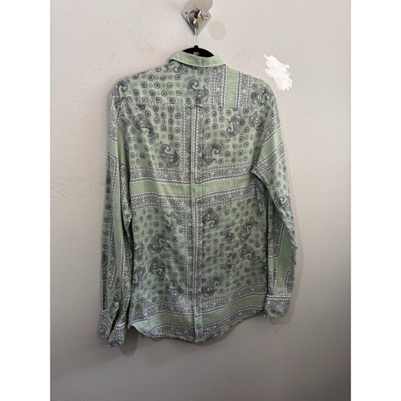 Dolce Gabbana Paisley Bandana Pattern  Long Sleeve Button Up Shirt Size 39 - Picture 6 of 11